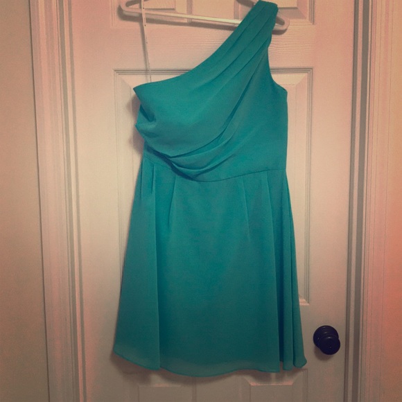 NWT one-shoulder teal bridesmaids dress - Picture 1 of 3
